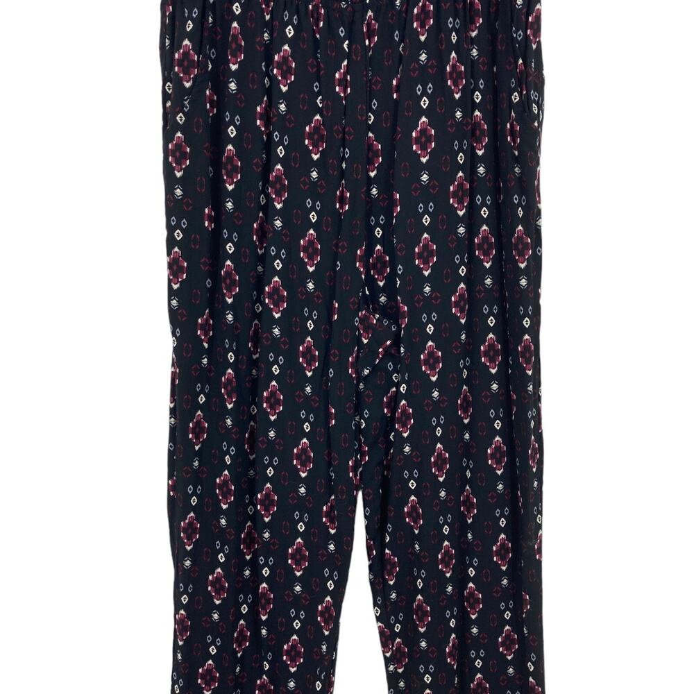 Bajee Collection By Becool Jumpsuit Womens Medium Black Geo Print Button Front - Picture 5 of 16